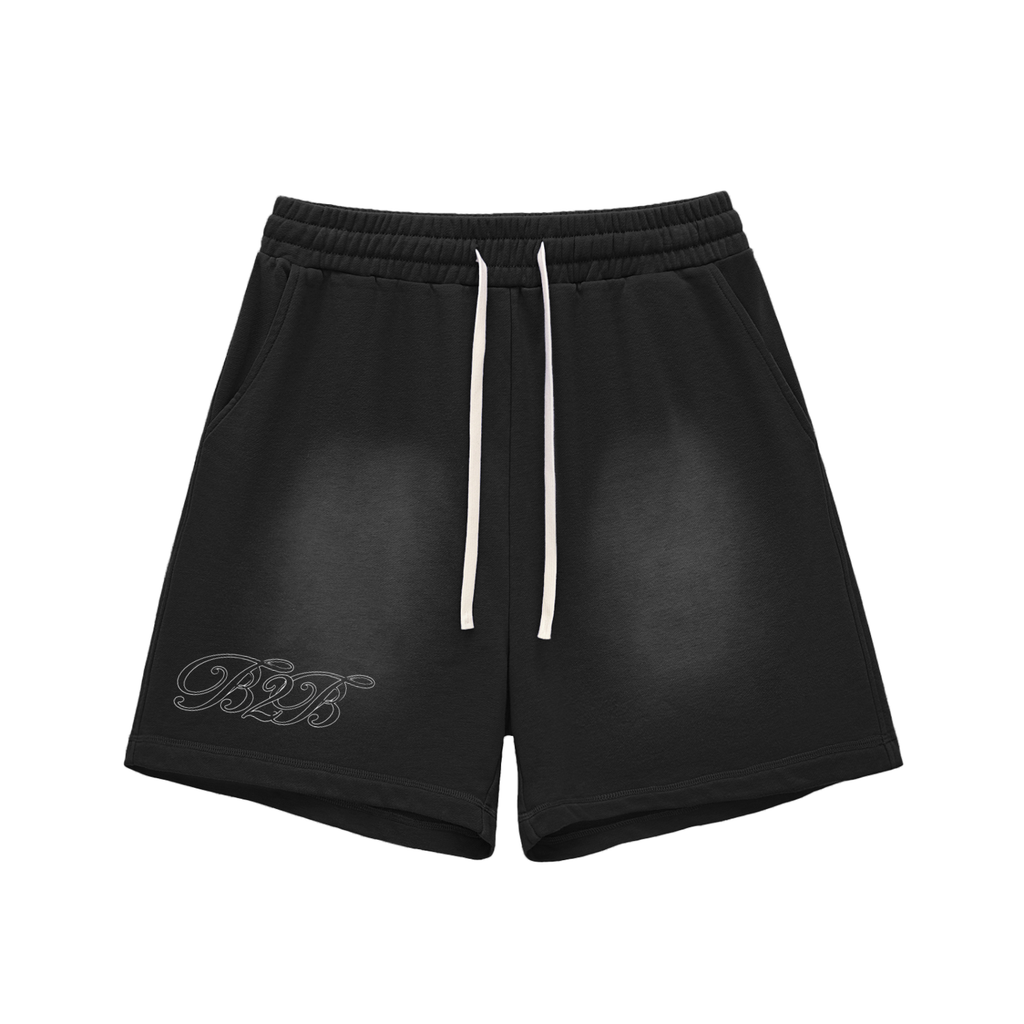 Sun Fade Raw Edge Cotton Shorts