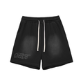 Sun Fade Raw Edge Cotton Shorts
